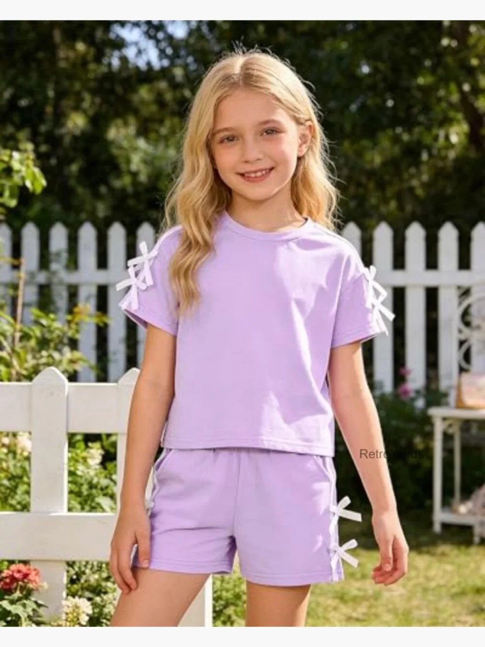 Toddler Girl 2 Piece Short Sleeve Top & Shorts Set Summer Outfits 3T-8Y